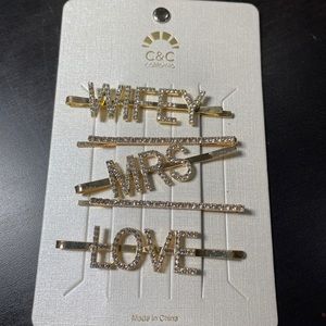 C & C California gold tone bling hair clips